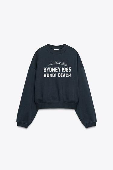 SLOGAN SWEATSHIRT - Blue by Zara
