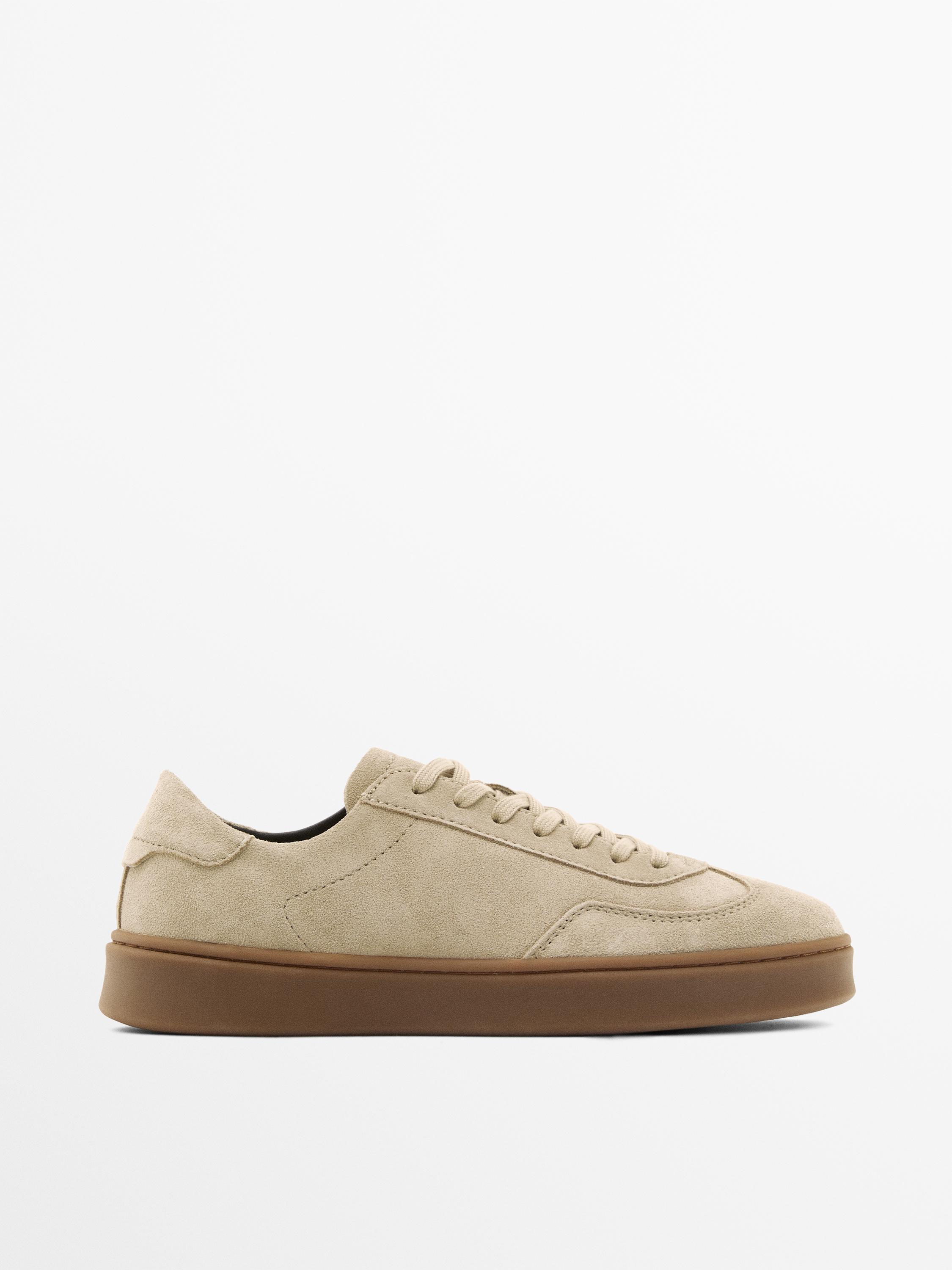 Tennis en cuir croûte de