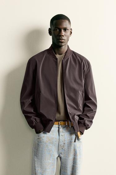 Zara LIGHTWEIGHT BOMBER JACKET - Brown