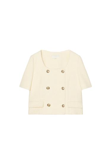 TEXTURED SHORT SLEEVE BLAZER