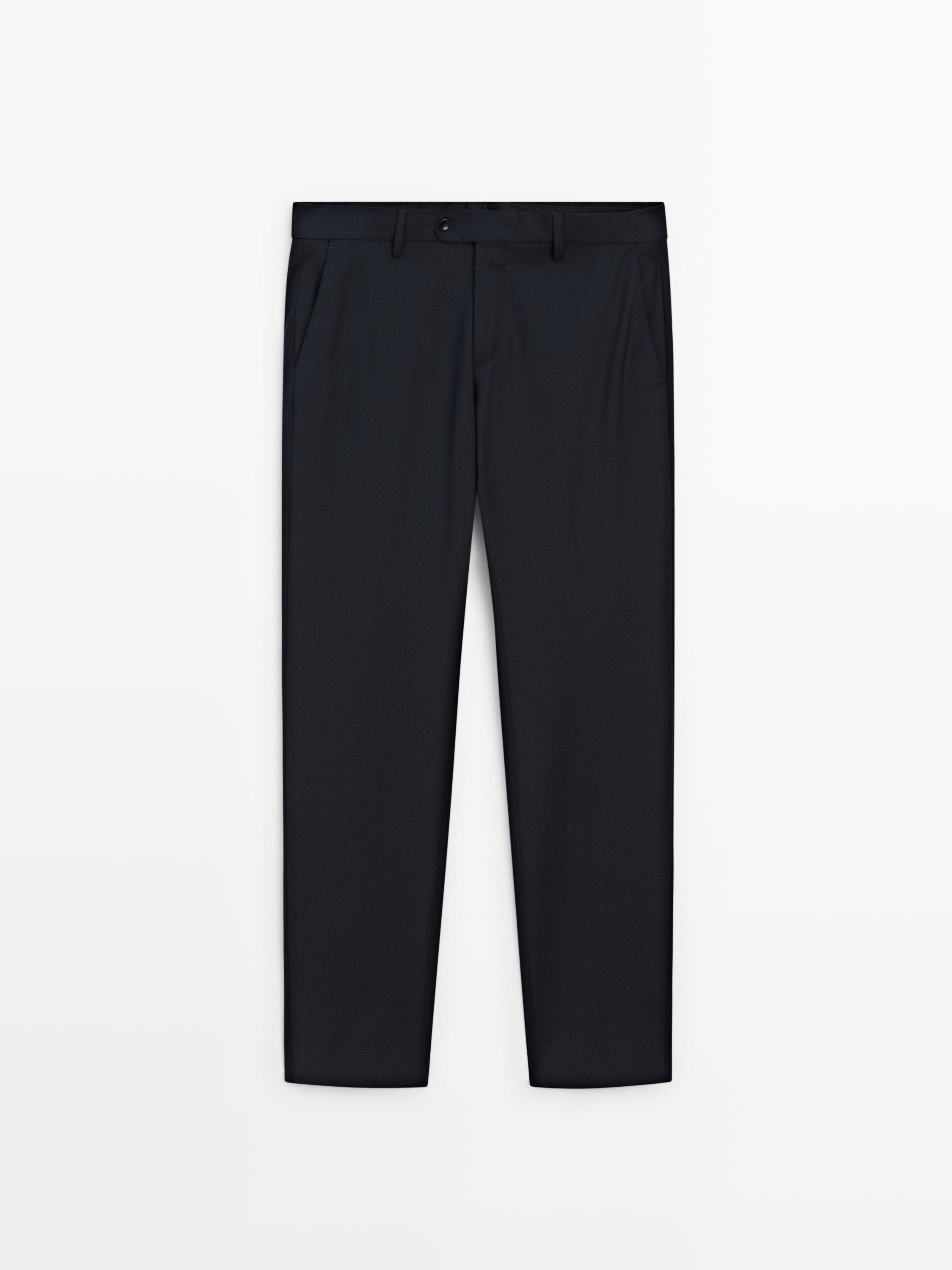 Wool blend suit trousers
