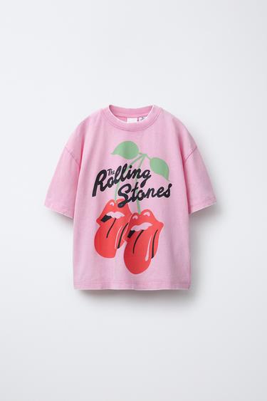 Zara ROLLING STONES © CHERRY T-SHIRT - Pink