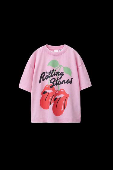 Zara ROLLING STONES © CHERRY T-SHIRT - Pink - Image 0