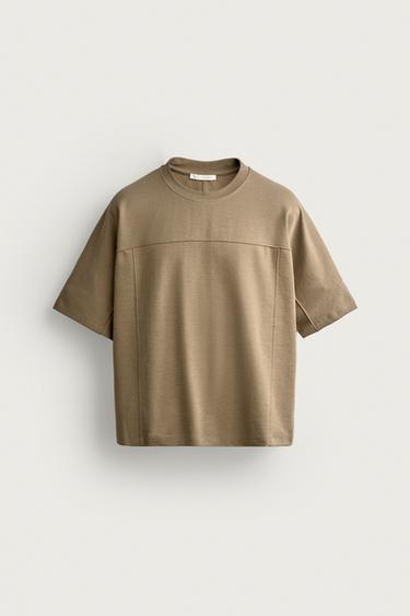 CAMISETA RELAX FIT - Caqui-claro da Zara - Imagem 0