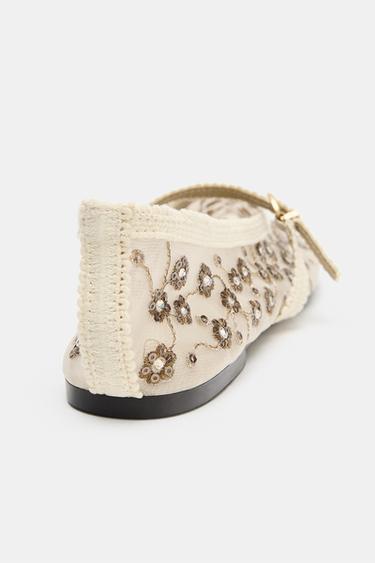 BALLERINES EN MESH À BRILLANTS - Multicolore de Zara - Image 3