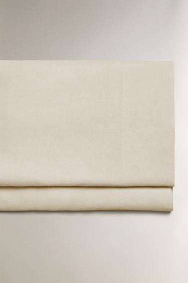(140 GXM²) WASHED LINEN FLAT SHEET - Biscuit by Zara