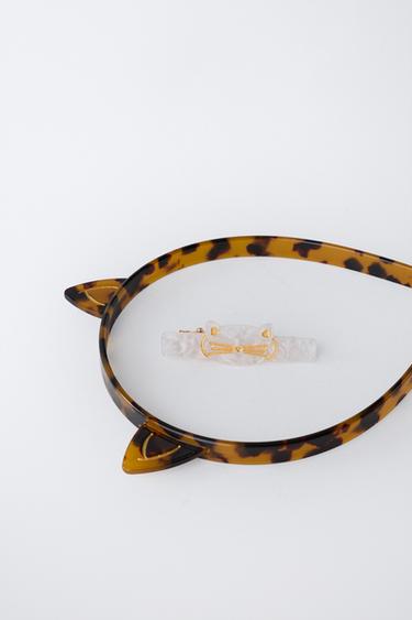 PACK OF KITTEN HEADBAND AND HAIR CLIP - Tortoiseshell by Zara - Image 1