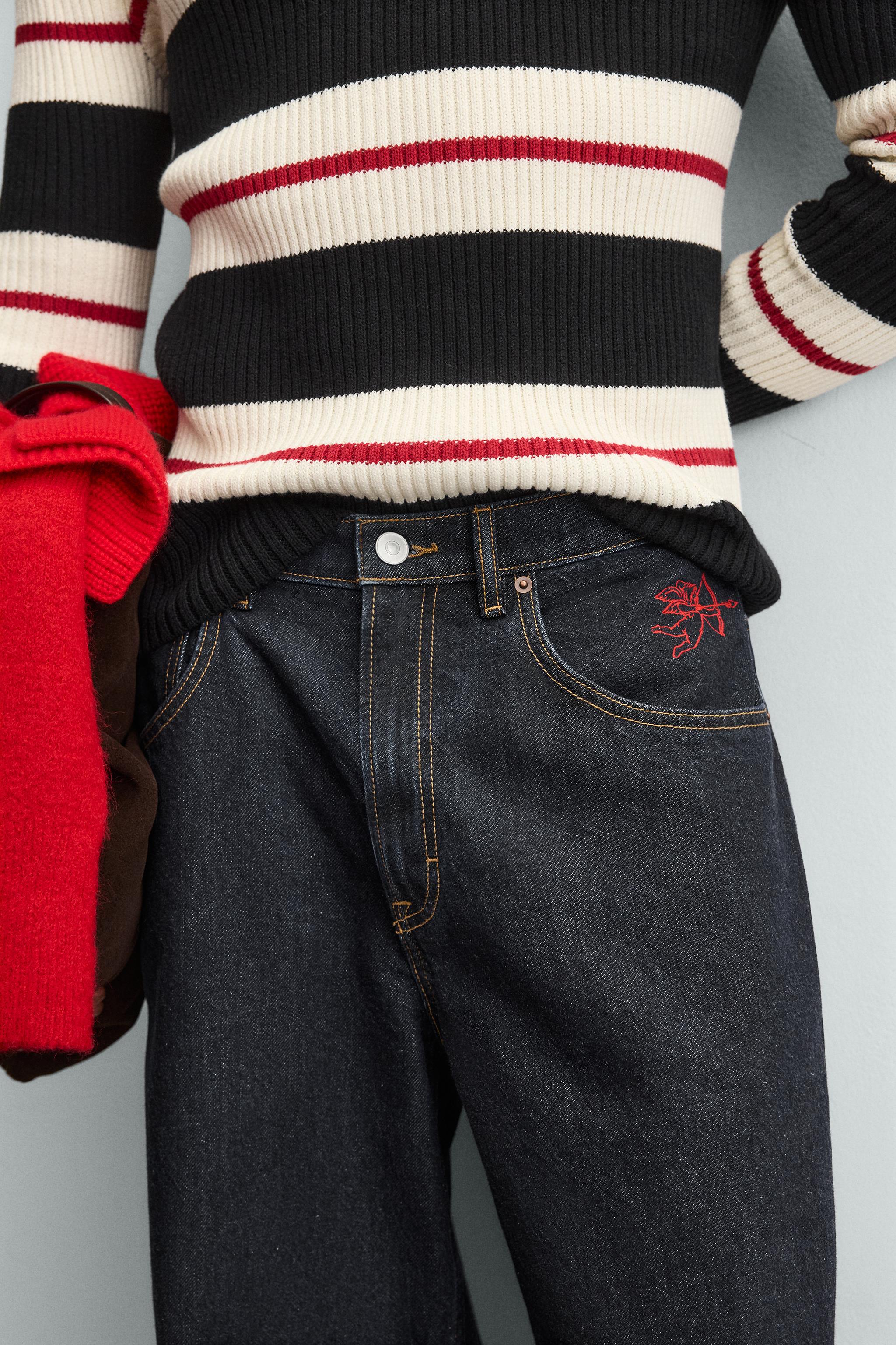 JEANS BALLOON FIT BRODERIE CUPIDON