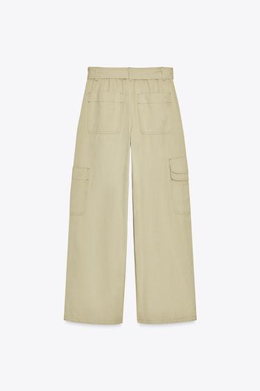 VOLUME CARGO TROUSERS - Light khaki by Zara - Image 3