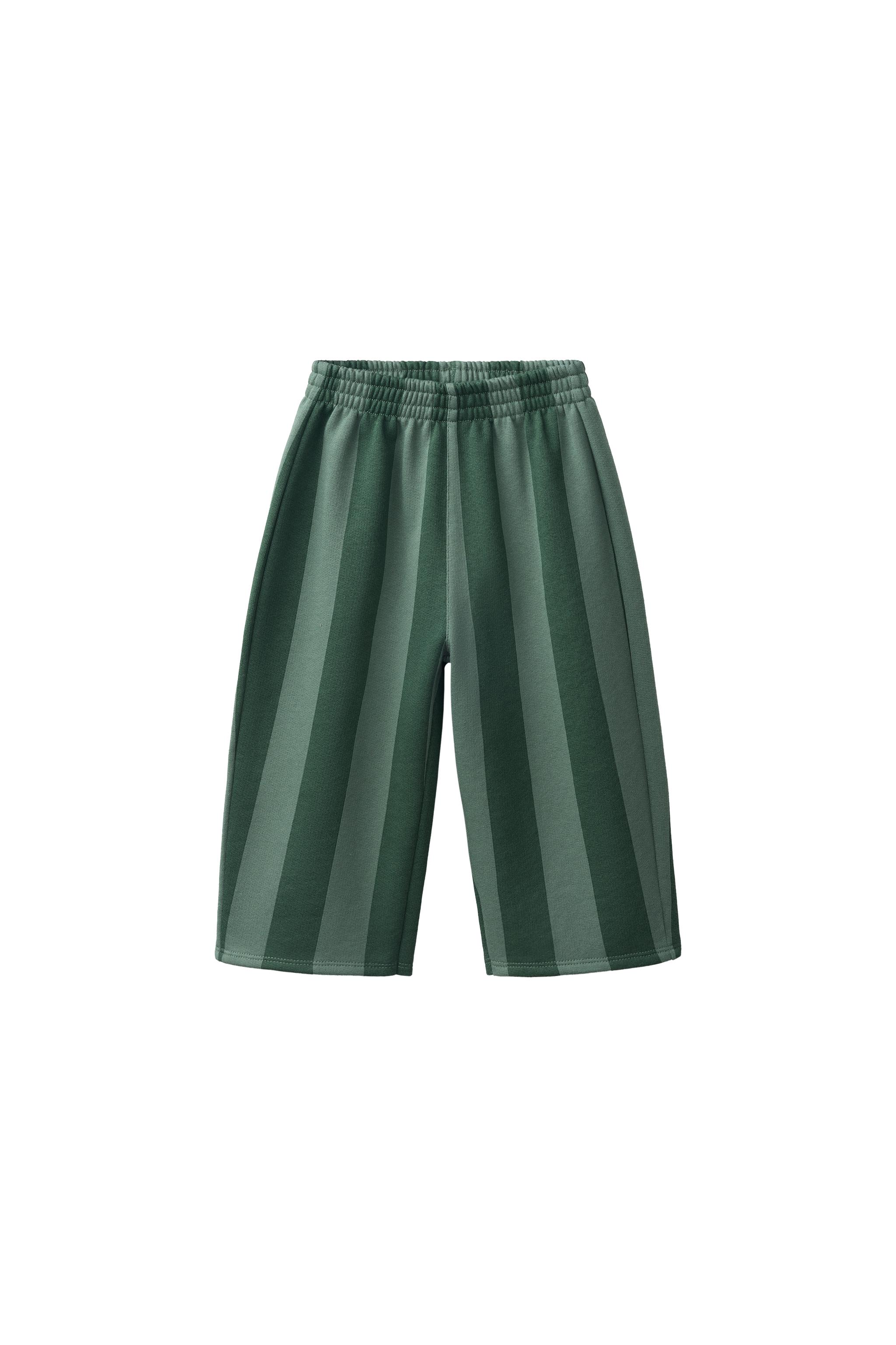STRIPED BALLOON PANTS - Mid-green | ZARA Canada