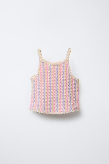 STRIPED KNIT TOP - Pastel pink by Zara - Image 1