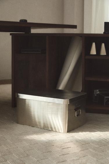 BOÎTE DE RANGEMENT MÉTAL ANSES - Argent de Zara