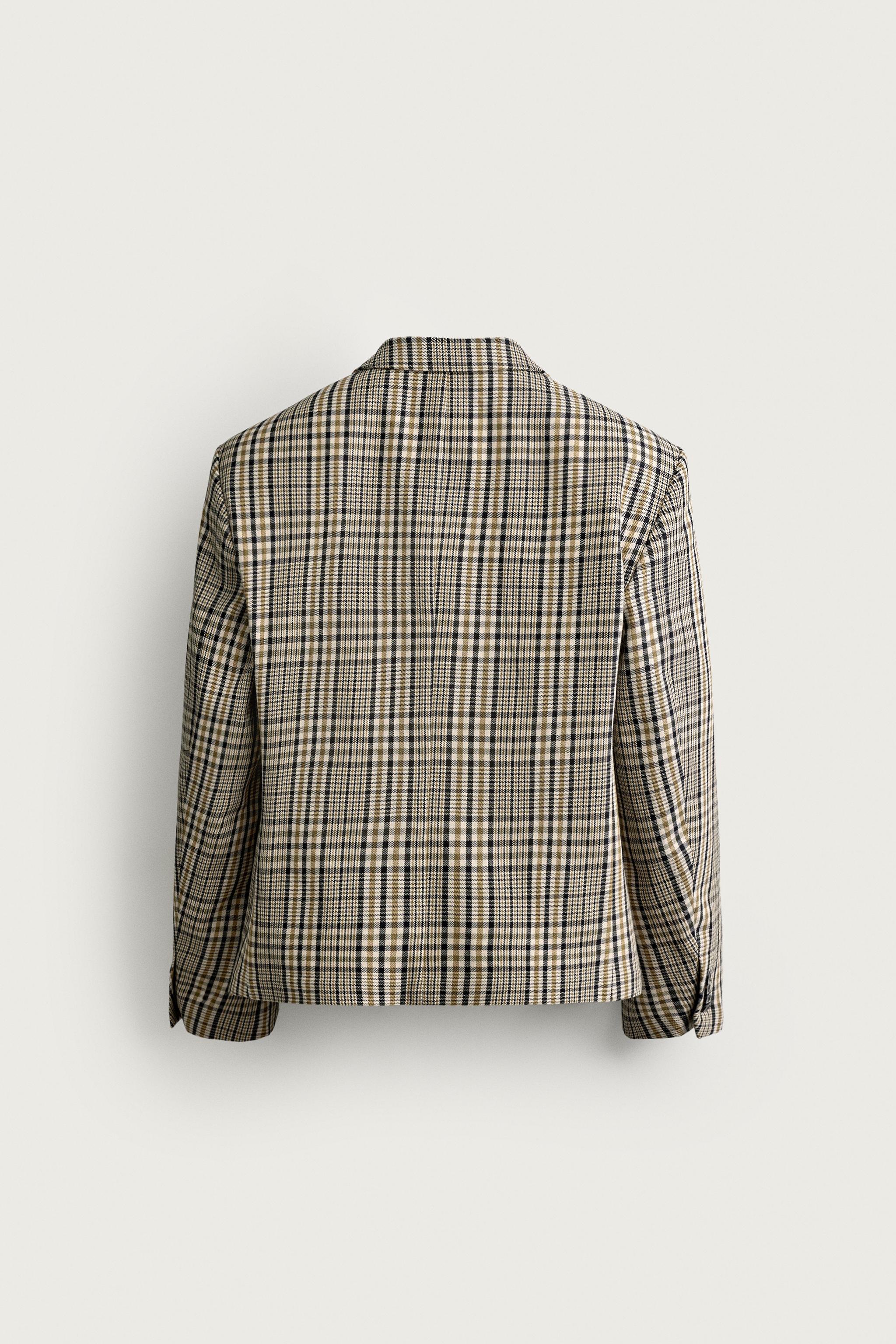 PLAID BOXY FIT BLAZER