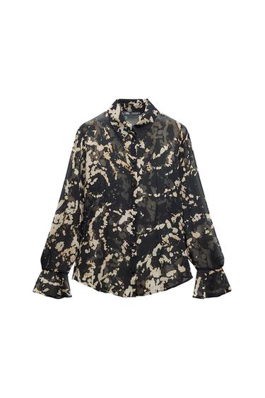 PRINTED SEMI-SHEER SHIRT