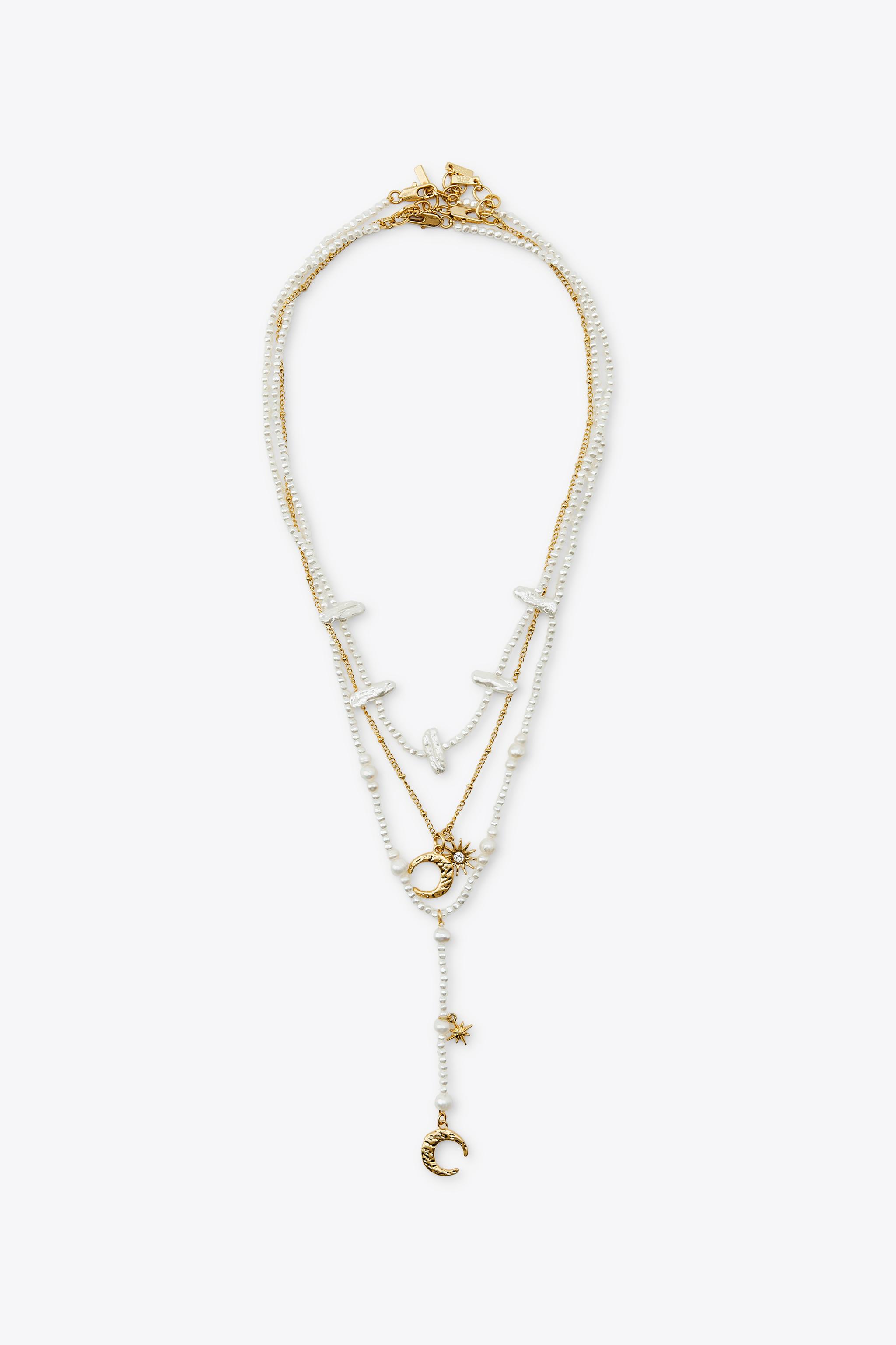 3-PACK PEARL SUN MOON NECKLACES