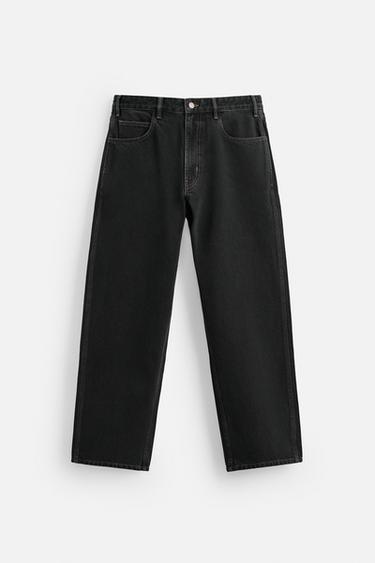 RELAXED-FIT-JEANS MIT KORDEL - Schwarz von Zara