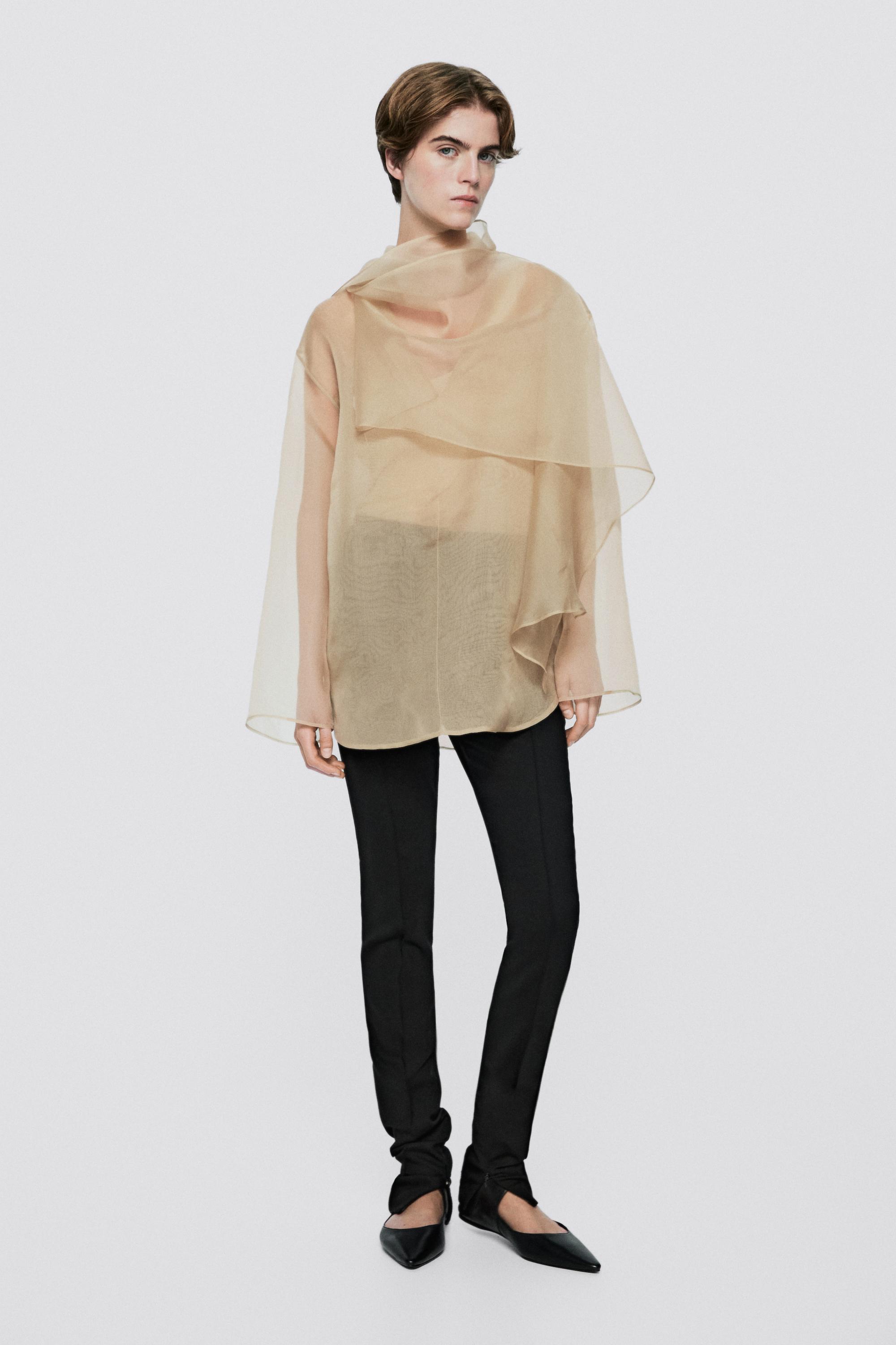 Blouse fluide organza détail foulard - LIMITED EDITION