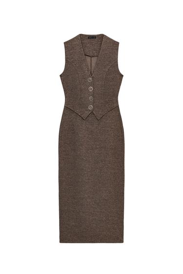 BUTTON MIDI DRESS