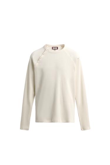 RIB HENLEY T-SHIRT SAMUEL DE SABOIA X ZARA - Oyster-white by Zara