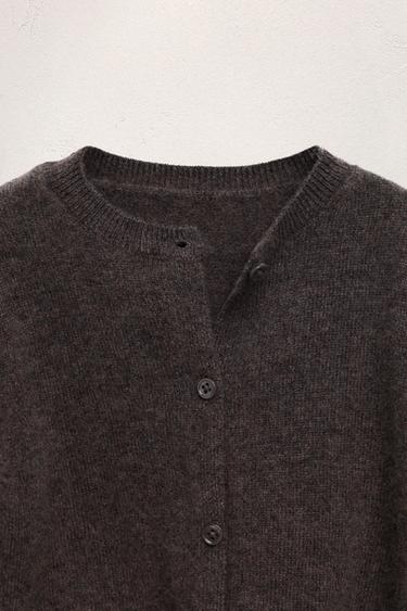 CARDIGAN AUS 100 % KASCHMIR – LIMITED EDITION - Braun / Braungrau von Zara
