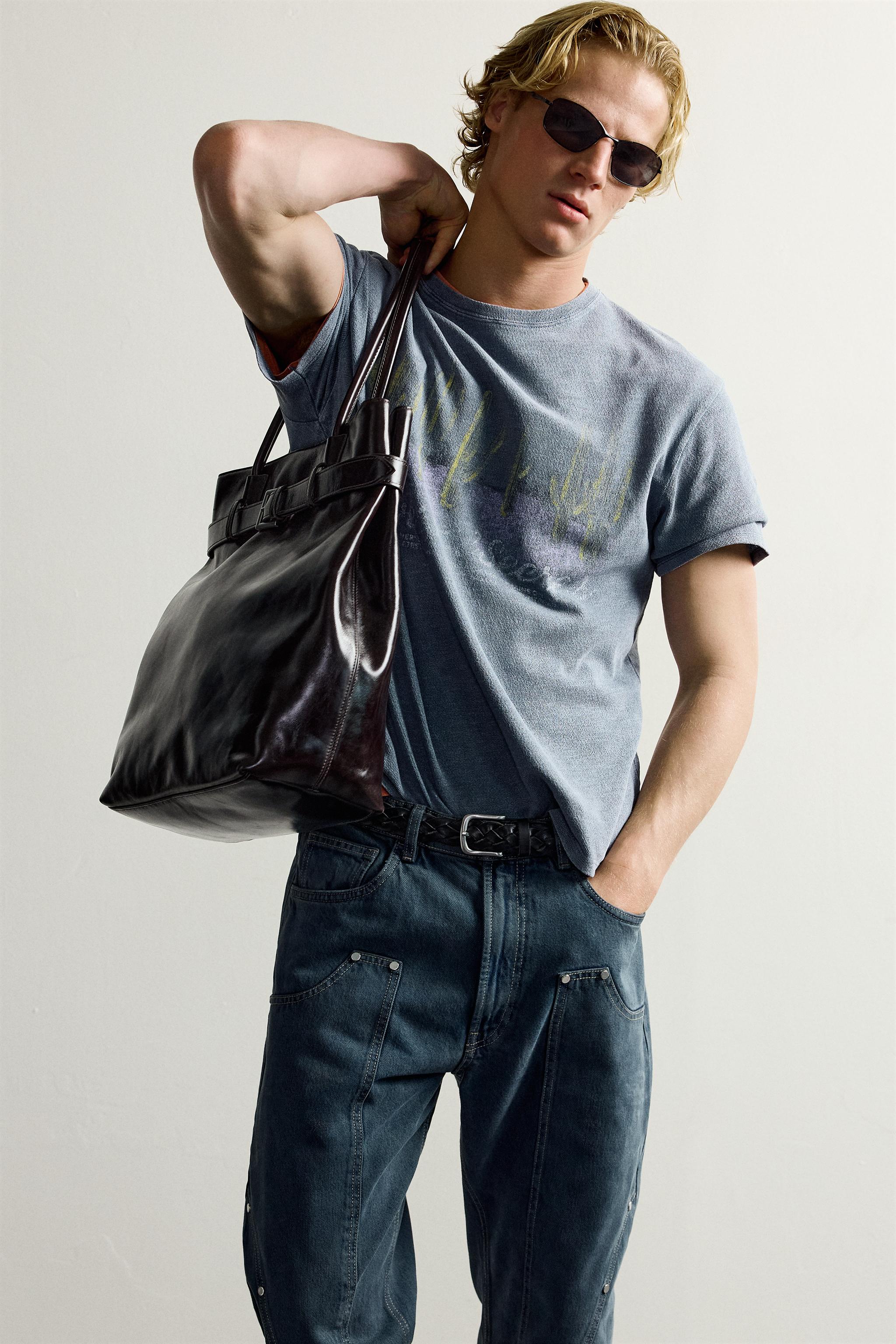 PRINTED WASHED KNIT T-SHIRT
