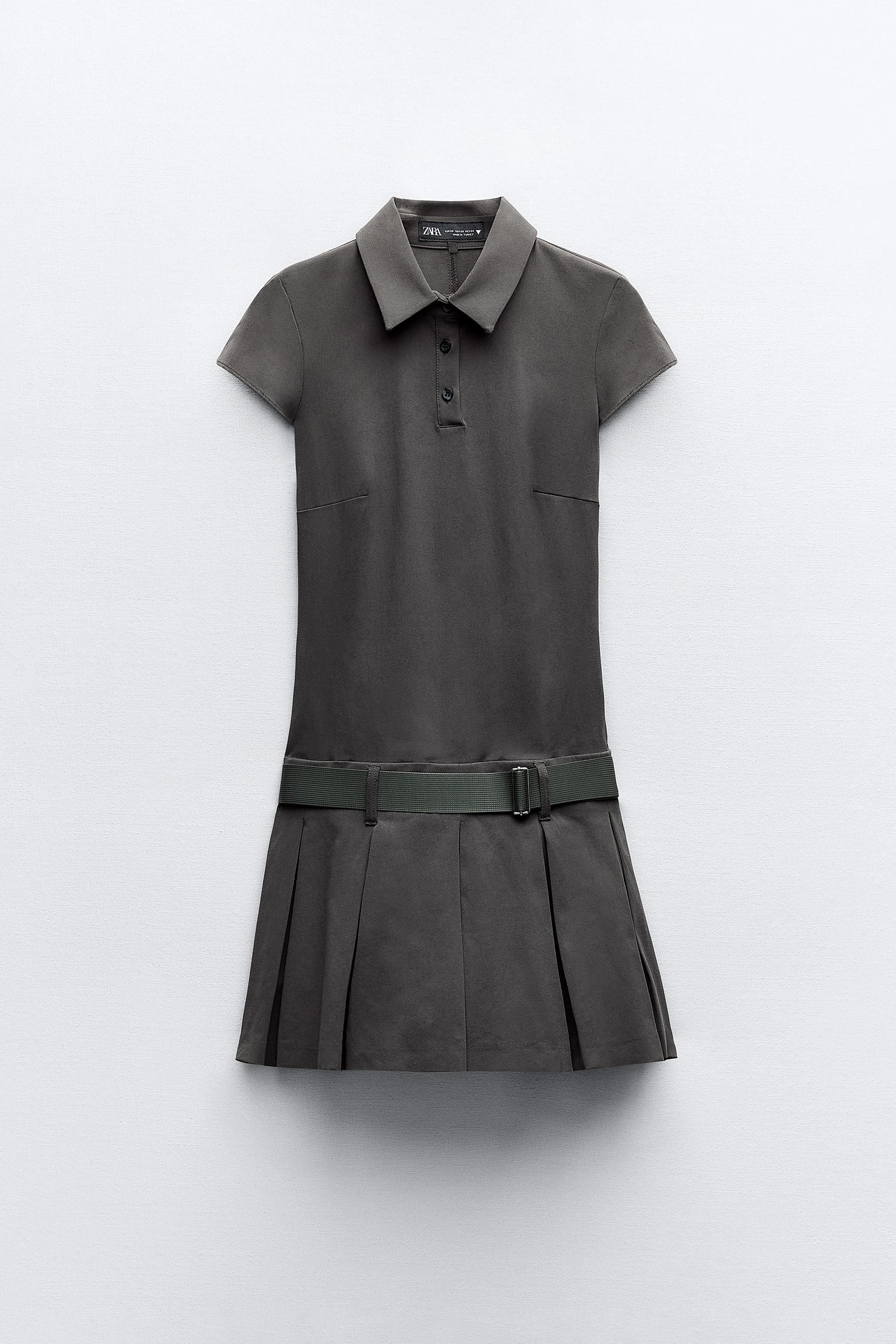 SHORT SHIRT DRESS WITH BOX PLEATS