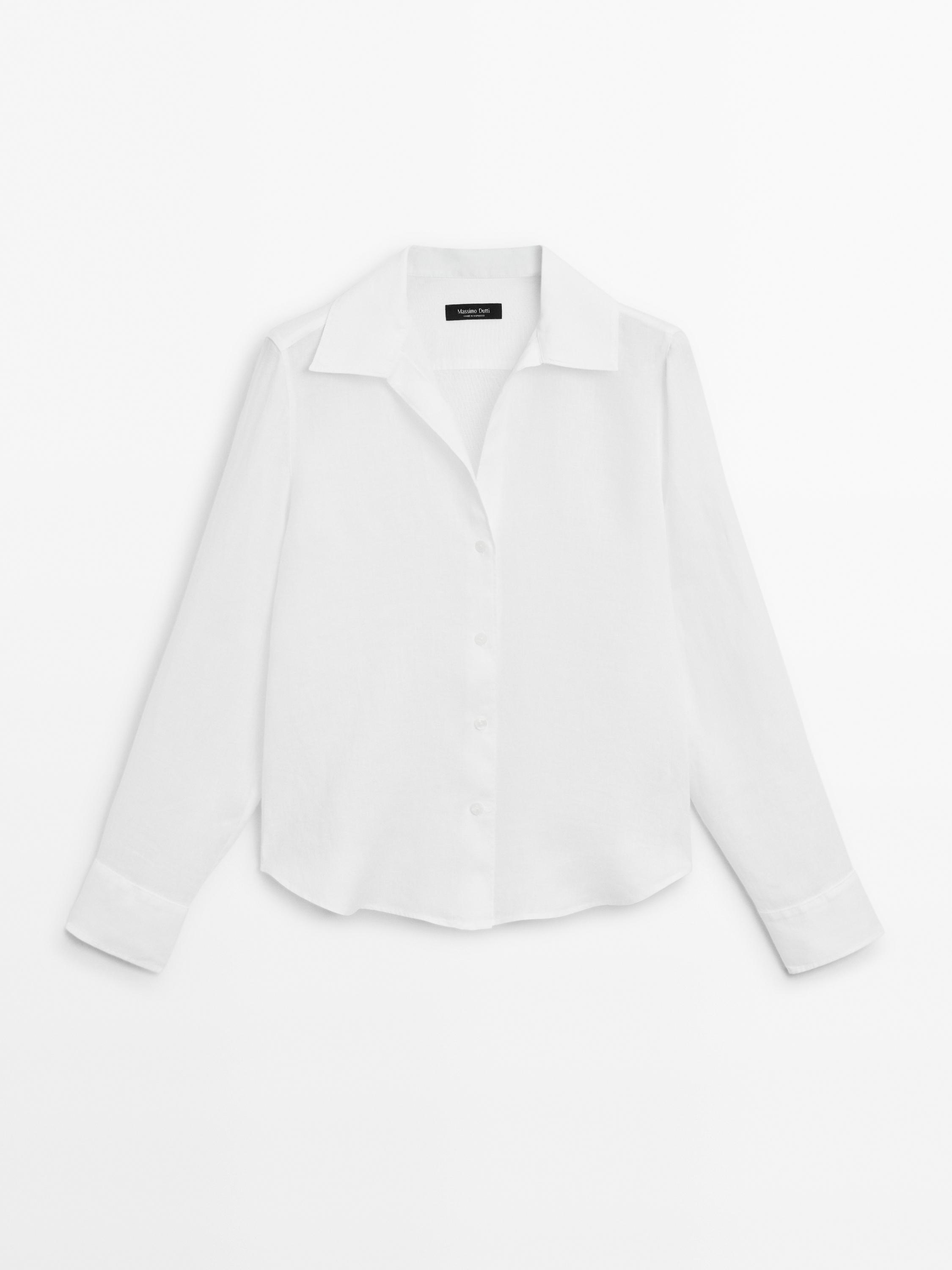 Chemise col ouvert 100 % lin