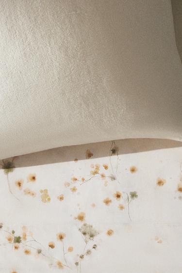 FLORAL PRINT FLAT SHEET - Oyster-white by Zara - Image 6
