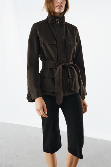 ZW COLLECTION WAXED EFFECT JACKET - Brown by Zara - Image 1