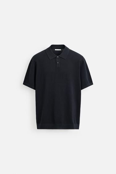 POLOSHIRT MIT PIKÉE-STRUKTURMUSTER - Marineblau von Zara - Bild 0