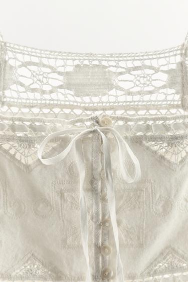 TOP BRODERIES DENTELLE - Blanc de Zara - Image 5