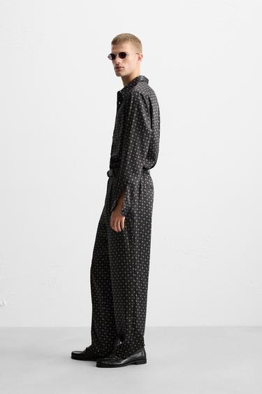 CHEMISE À IMPRIMÉ GÉOMÉTRIQUE ÉDITION LIMITÉE - Bleu marine de Zara - Image 3
