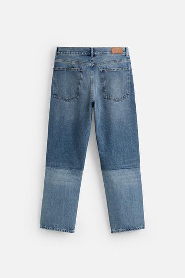 PATCHWORK RELAXED FIT JEANS - Mid-blue by Zara - Image 7