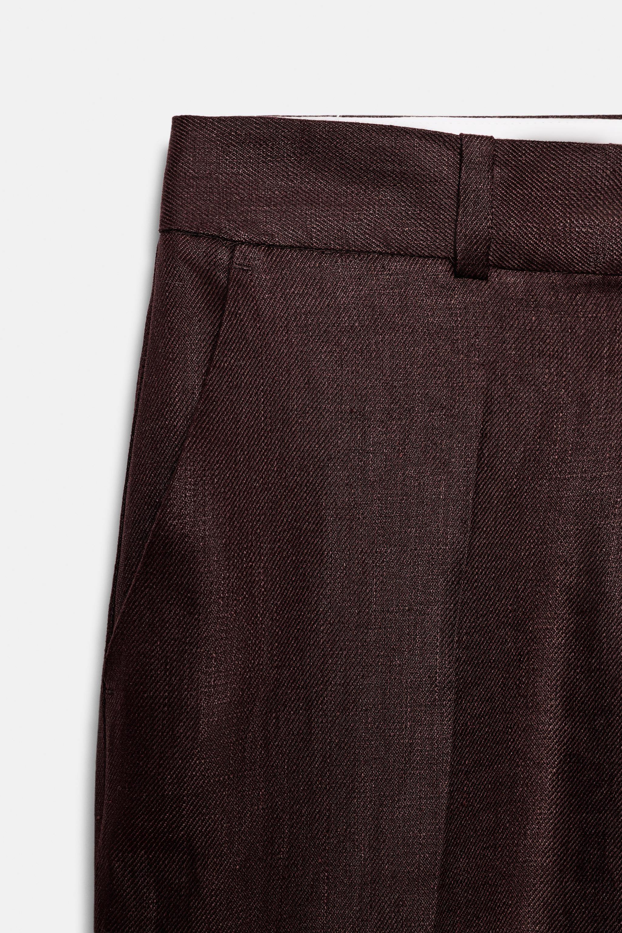 %100 KETEN DÜZ PAÇA PANTOLON - Görsel 9