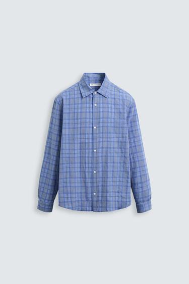Zara PLAID SHIRT - Blue