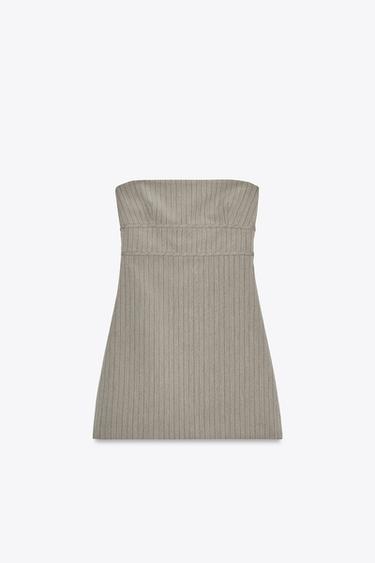 ROBE BUSTIER RAYURE BANQUIER - Gris foncé de Zara - Image 7
