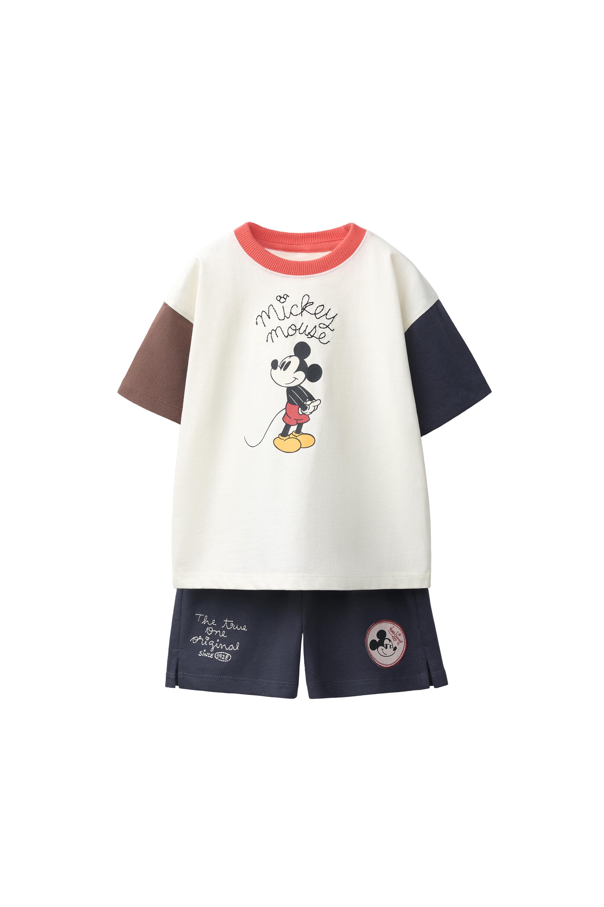 MICKEY MOUSE © DISNEY EMBROIDERED T-SHIRT AND SHORTS SET - Blue