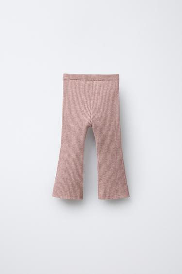 FLARE KNIT LEGGINGS - Pink marl by Zara - Image 1