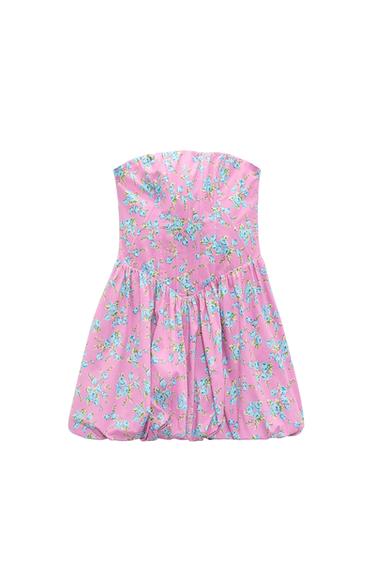 FLORAL CORSETRY-INSPIRED PLAYSUIT DRESS