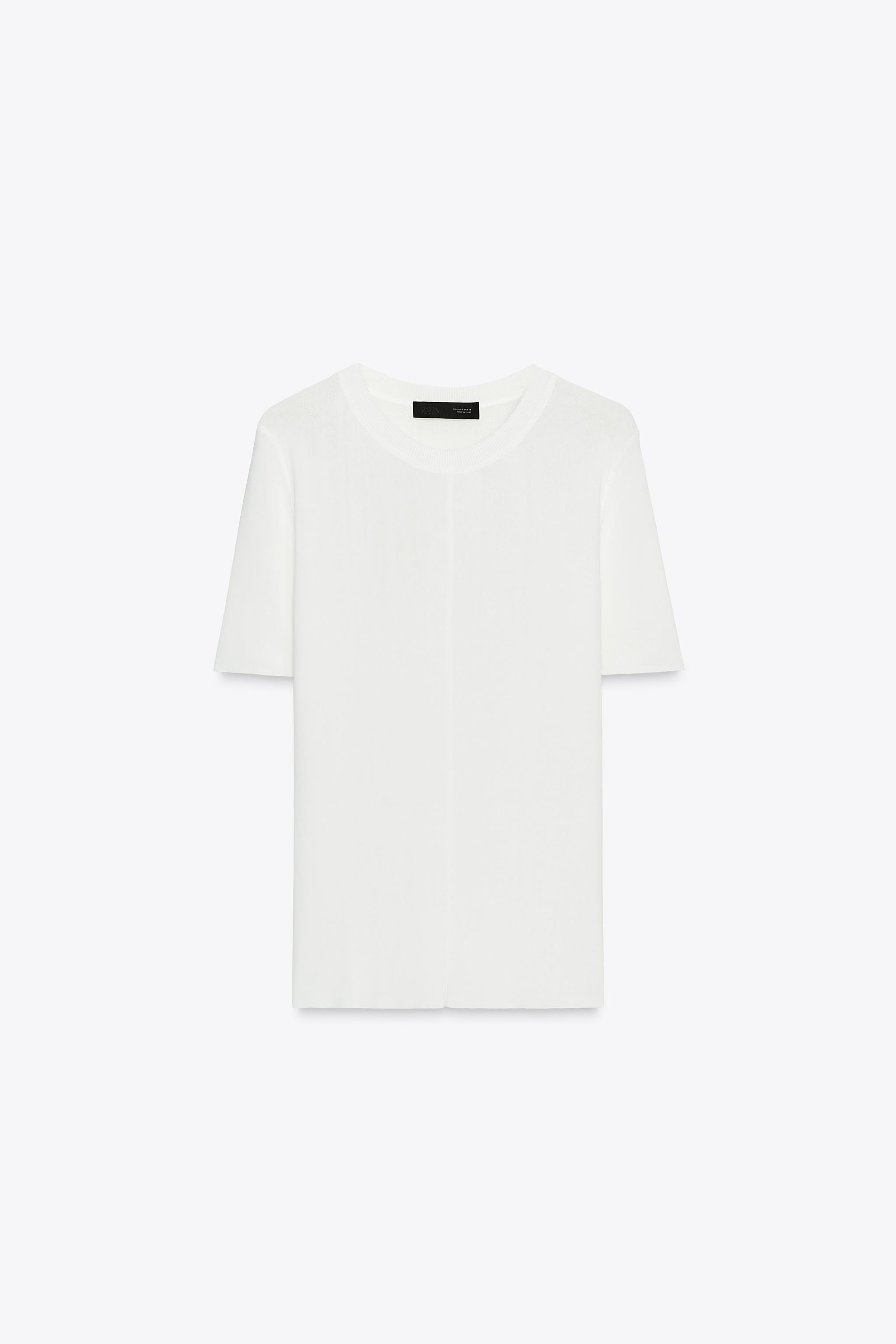 TOP EN MAILLE MANCHES COURTES