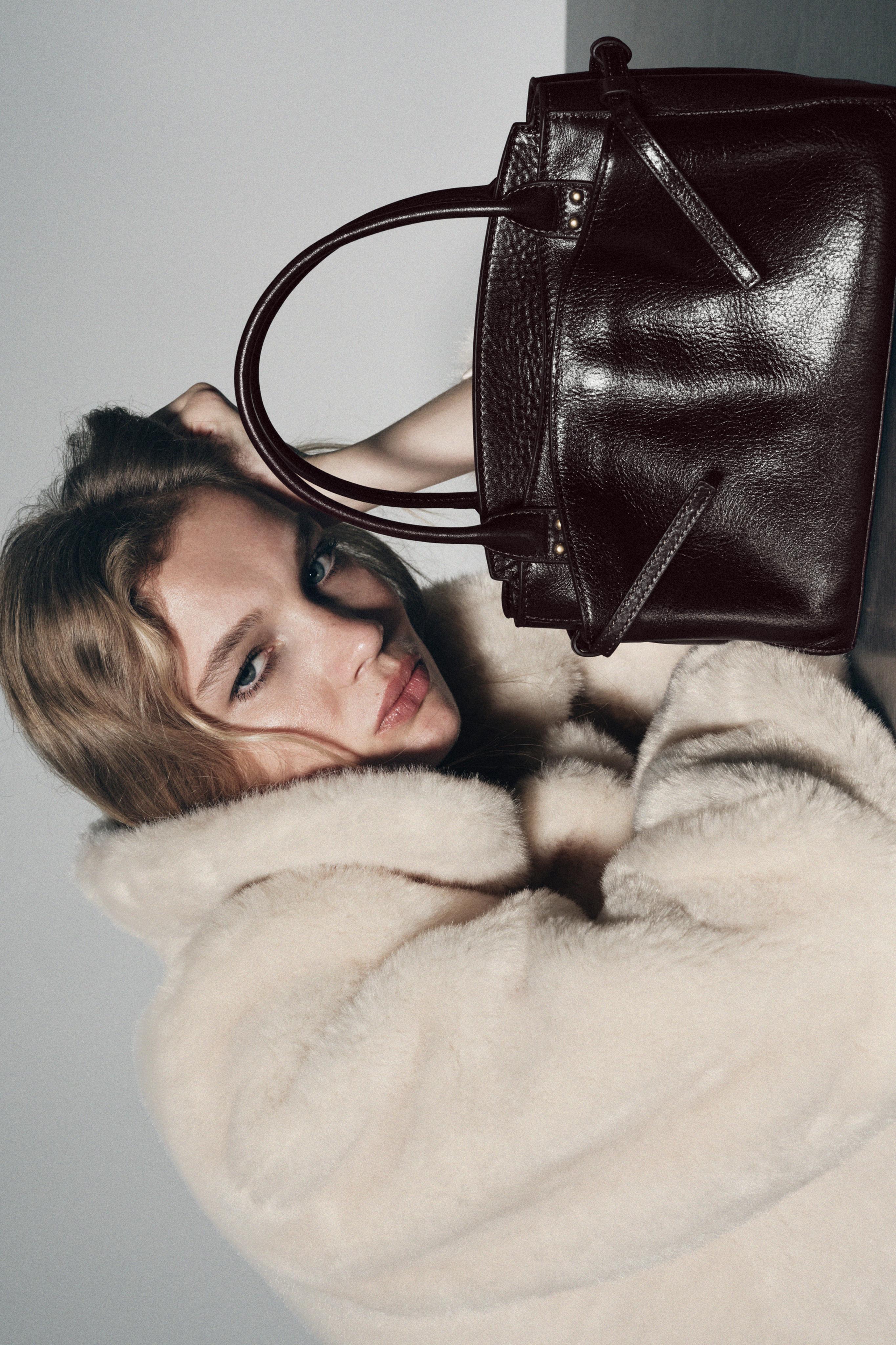 BOLSA MINI CITY EM COURO - Vermelho-bordô | ZARA Brasil