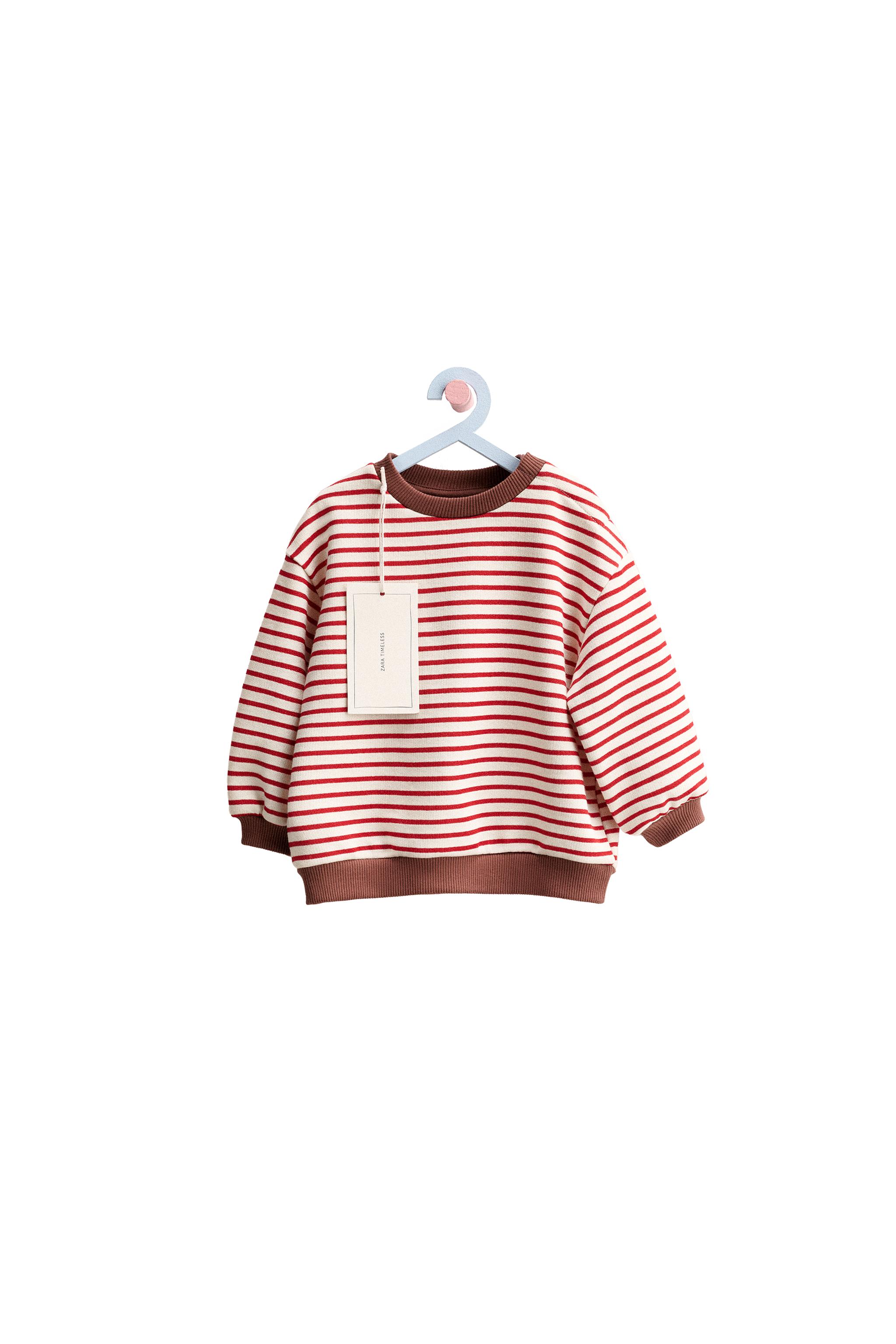 Sweat Zara Enfant Maritime Rayé Avec Strass Taille 140 - Occasion Très Bon État