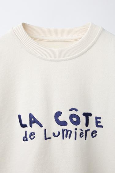 EMBROIDERED SLOGAN SWEATSHIRT - Mid-ecru by Zara - Image 2