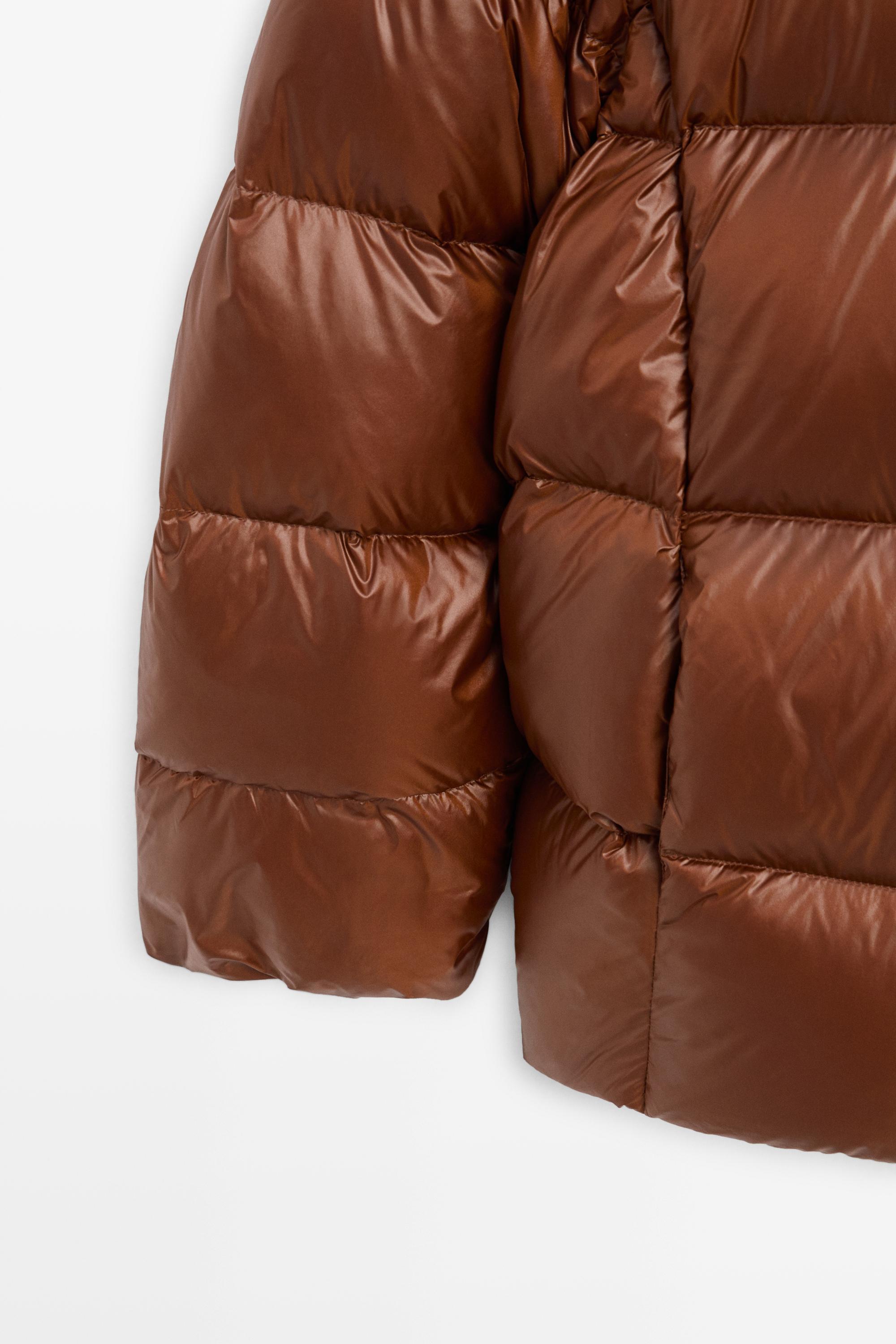 Satin finish down jacket