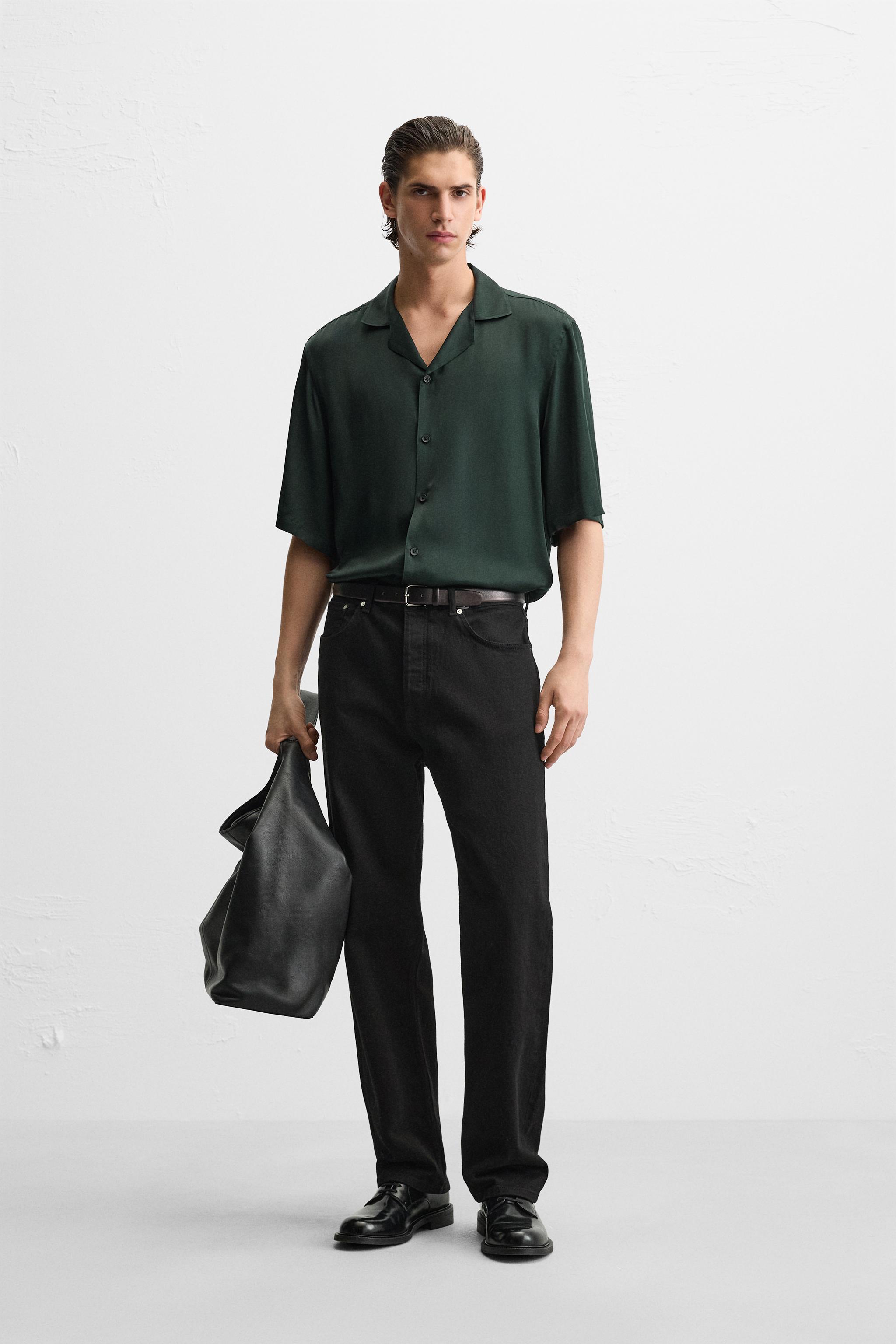 RELAXED FIT SATIN SHIRT - Black | ZARA United States