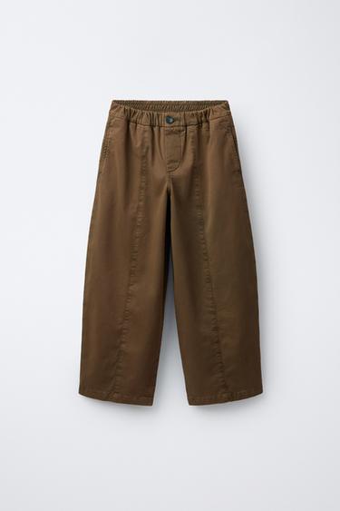 Zara SEAM DETAIL BALLOON PANTS - Light brown - Image 0