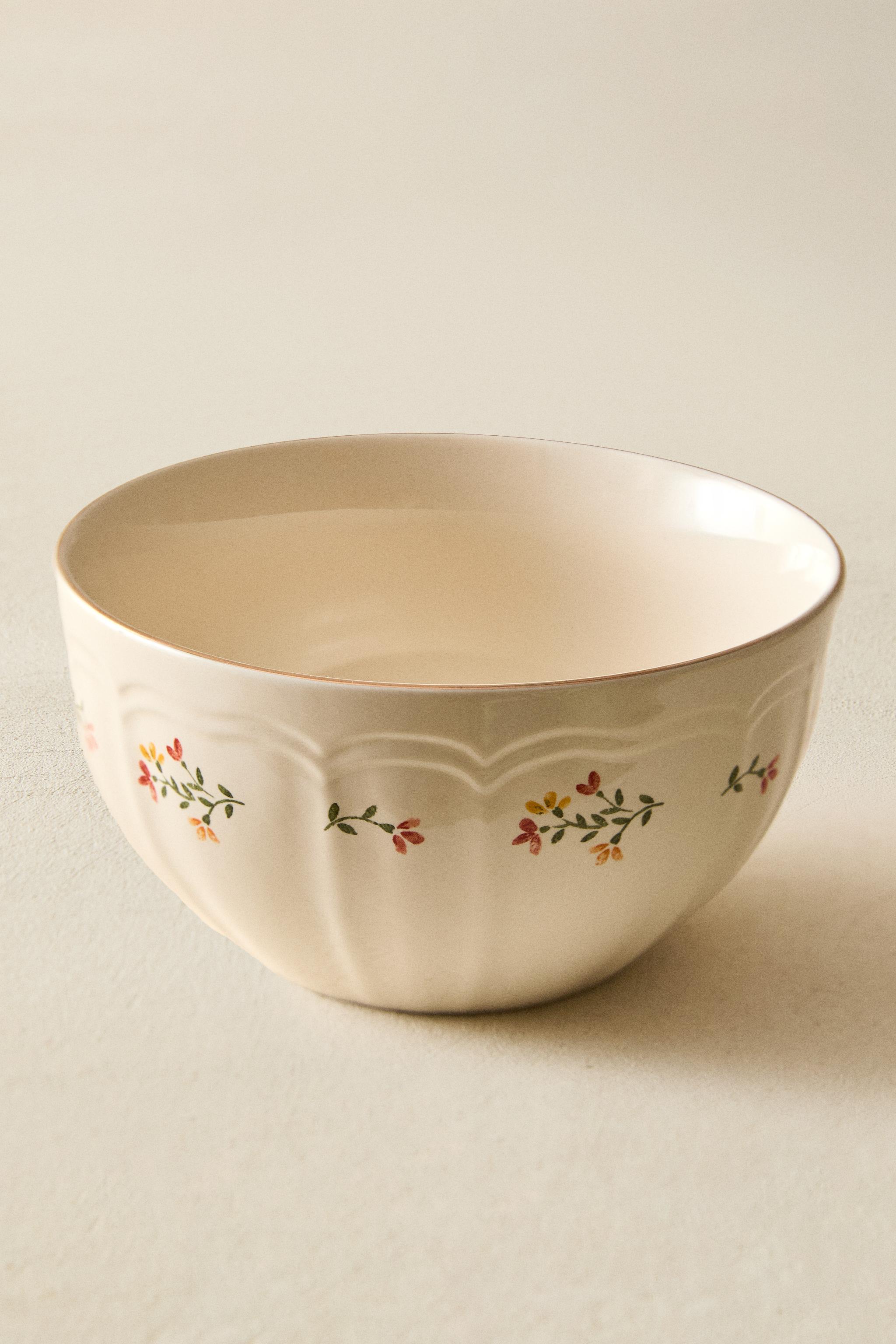 FLORAL PORCELAIN BOWL - Cream | ZARA United States