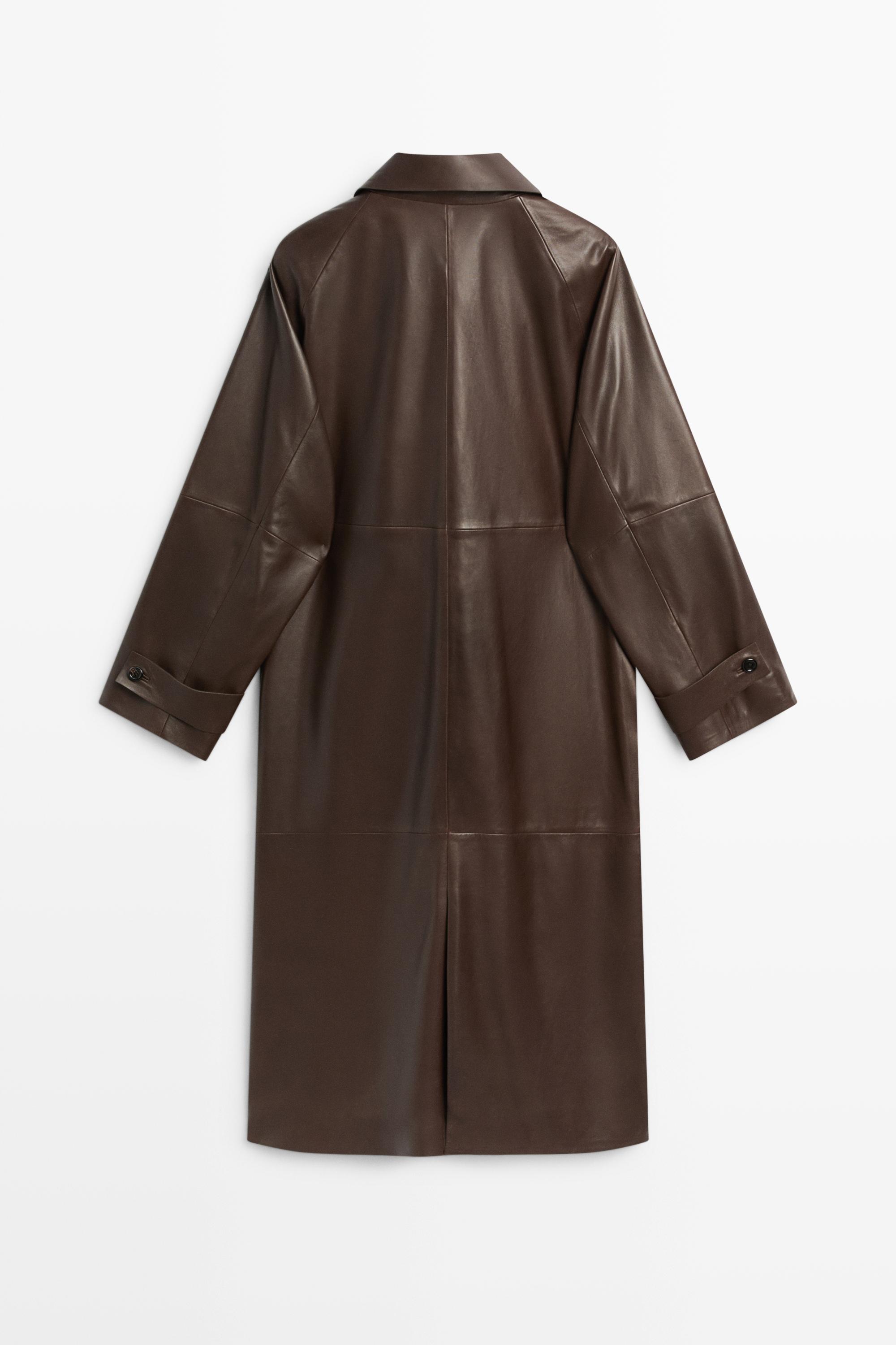 Long Nappa leather trench coat