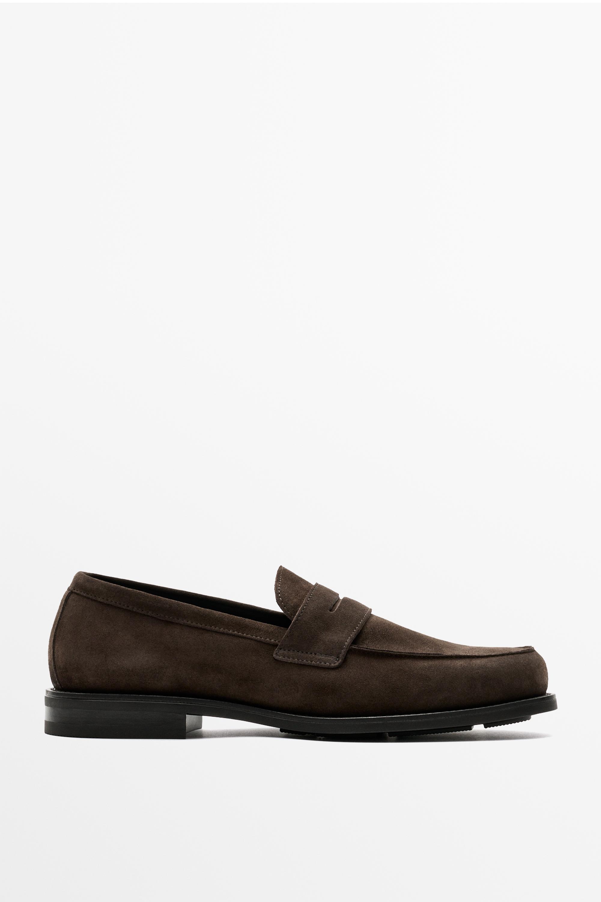 Mocassin en croûte de cuir