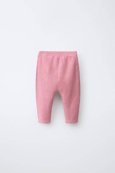 PANTALON EN MAILLE AVEC DÉCOR PAPILLON - Rose moyen de Zara - Image 1